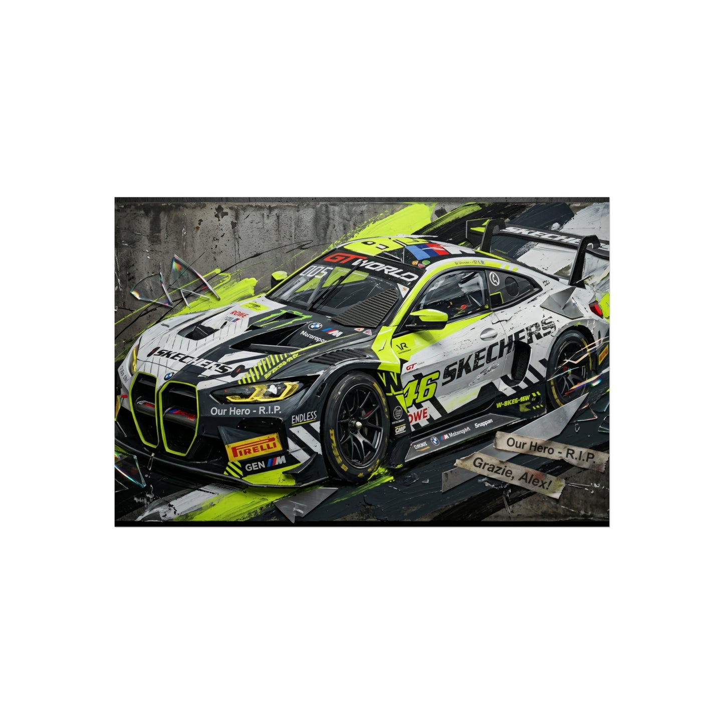 Valentino Rossi BMW M4 EVO GT World Challenge Europe Fine Art Poster