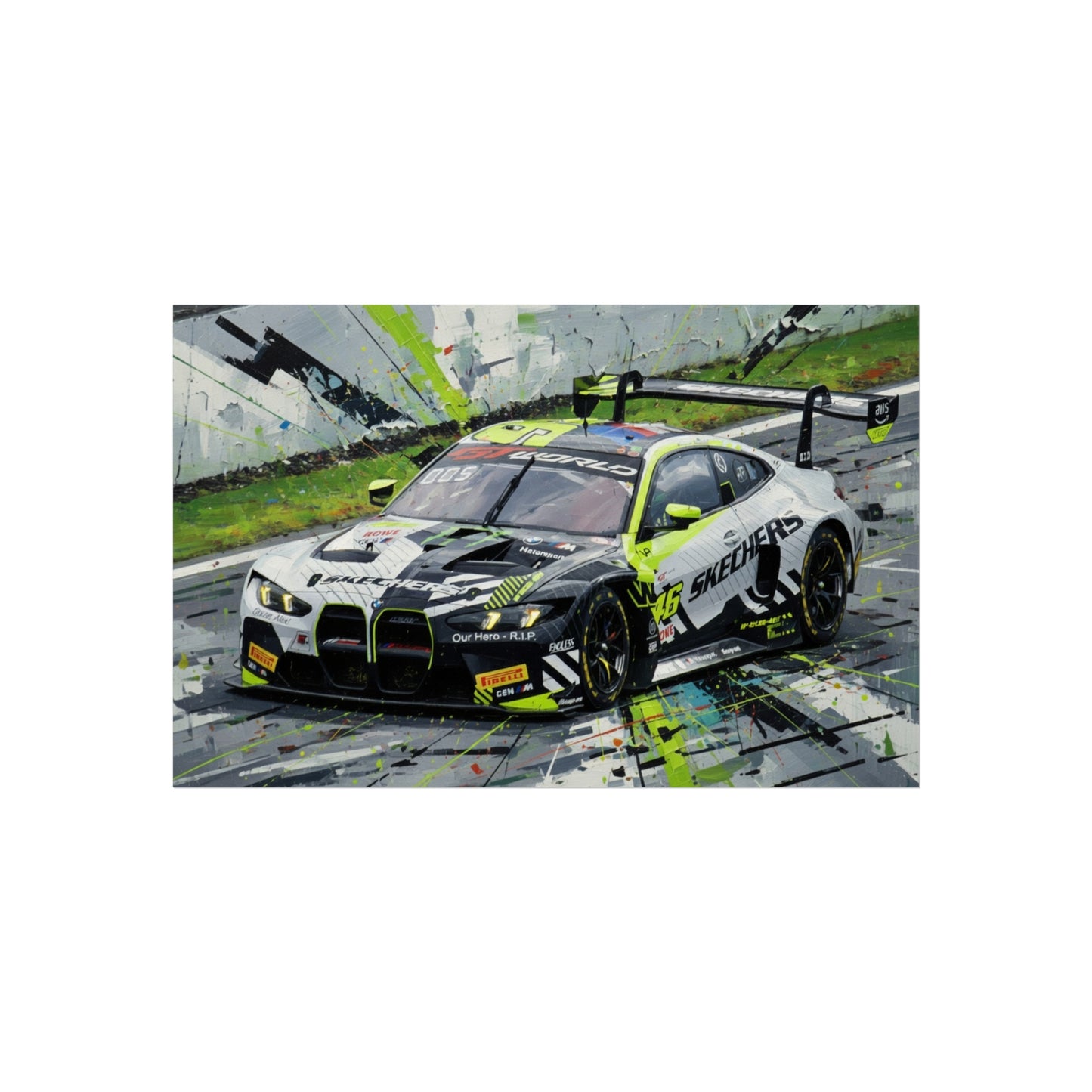 Valentino Rossi BMW M4 GT3 EVO Fine Art Poster