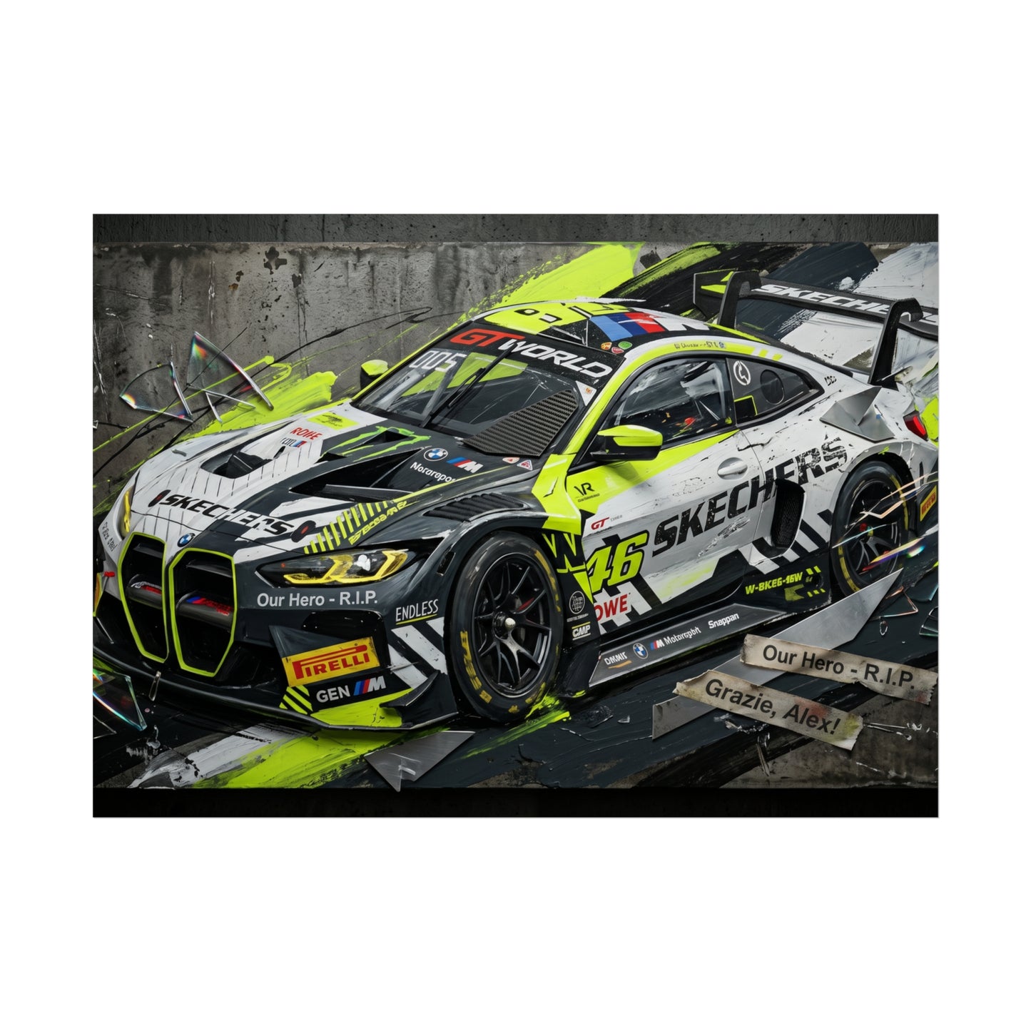 Valentino Rossi BMW M4 EVO GT World Challenge Europe Fine Art Poster