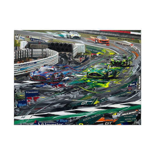British GT Mercedes AMG Aston Martin Racing Fine Art Poster