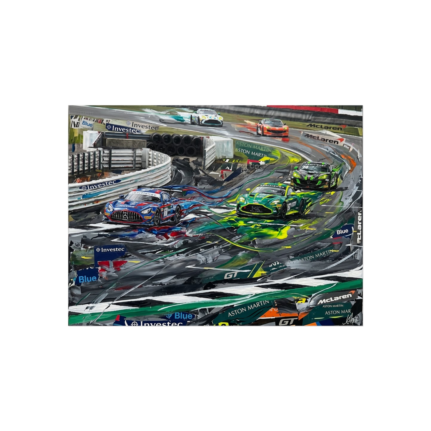 British GT Mercedes AMG Aston Martin Racing Fine Art Poster