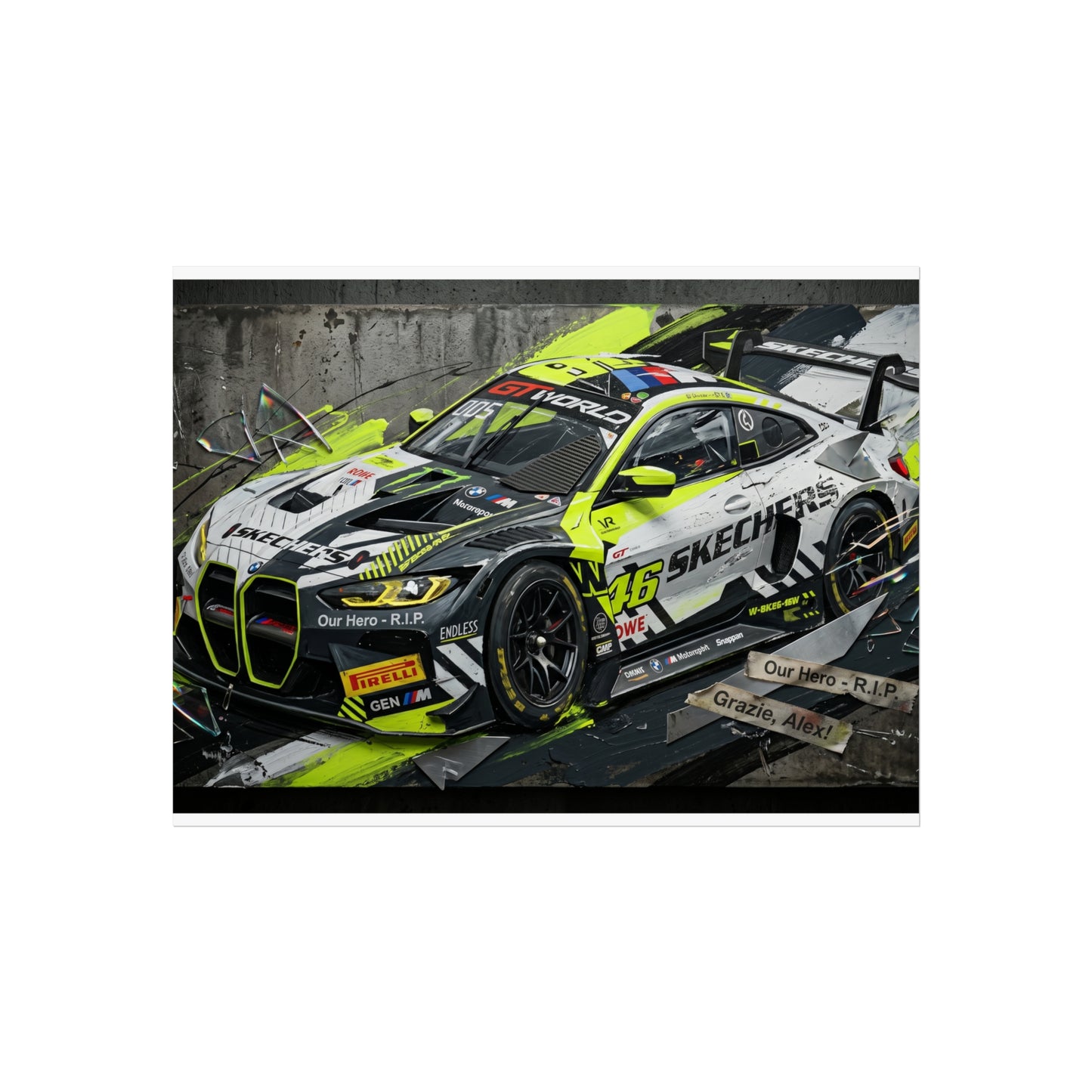 Valentino Rossi BMW M4 EVO GT World Challenge Europe Fine Art Poster