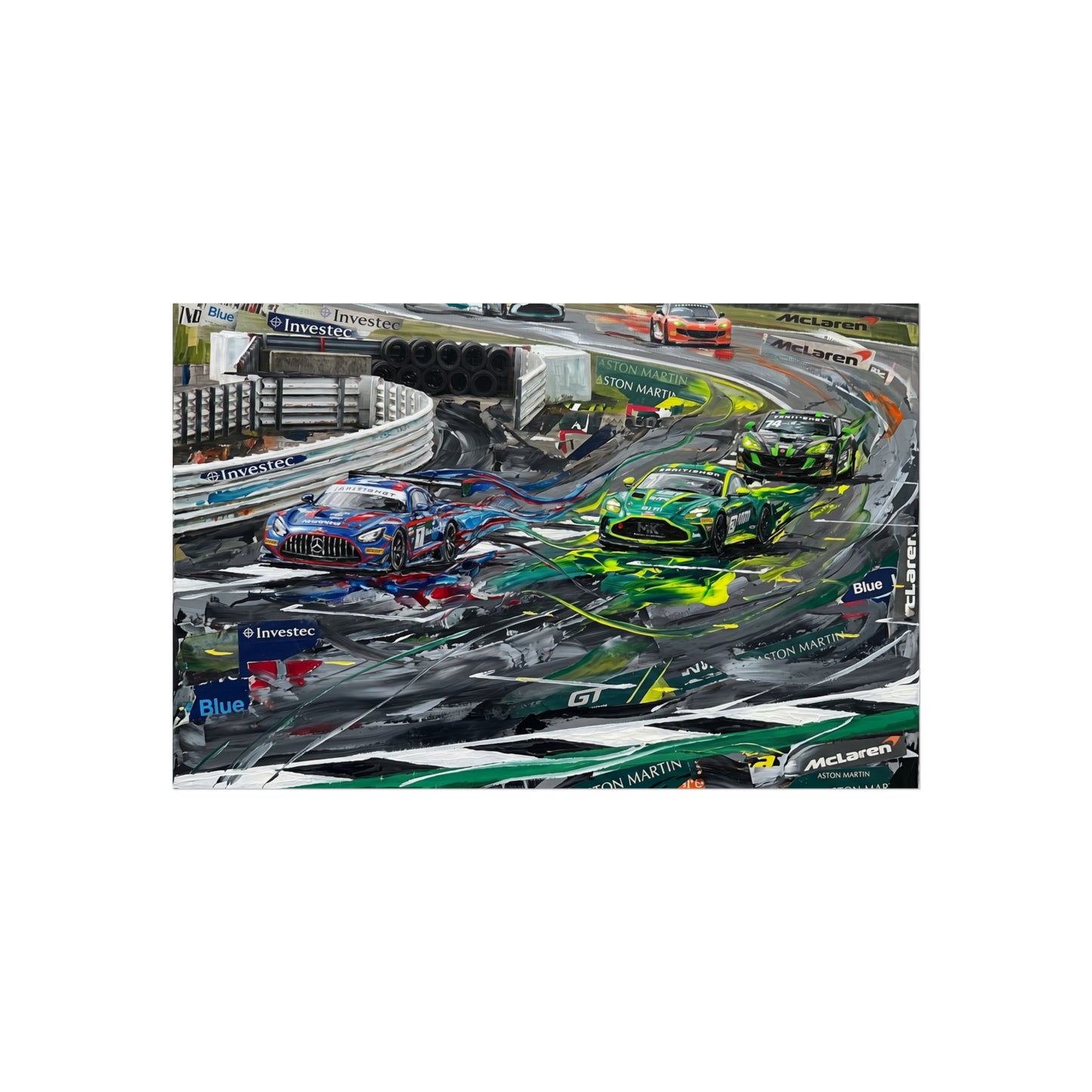 British GT Mercedes AMG Aston Martin Racing Fine Art Poster