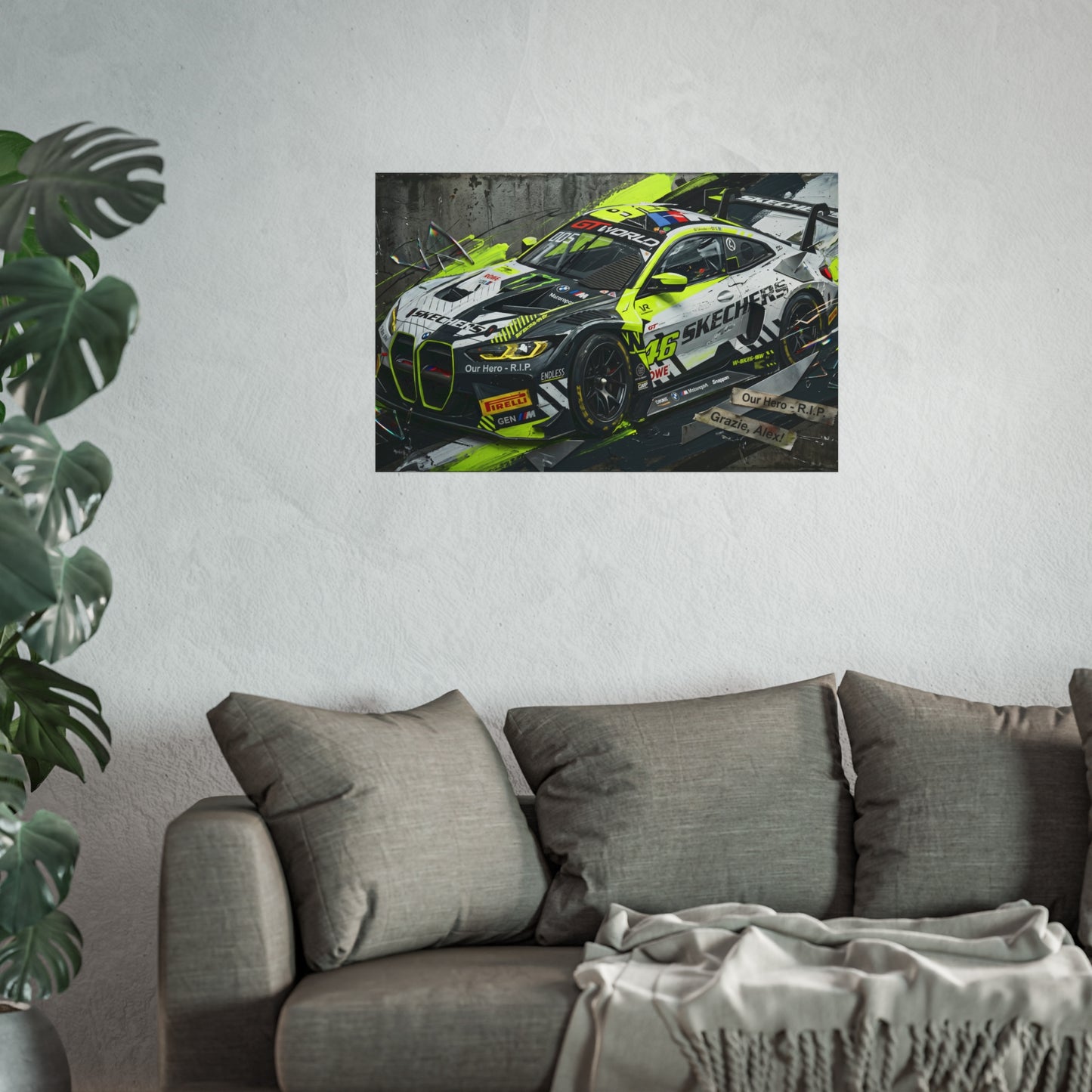 Valentino Rossi BMW M4 EVO GT World Challenge Europe Fine Art Poster