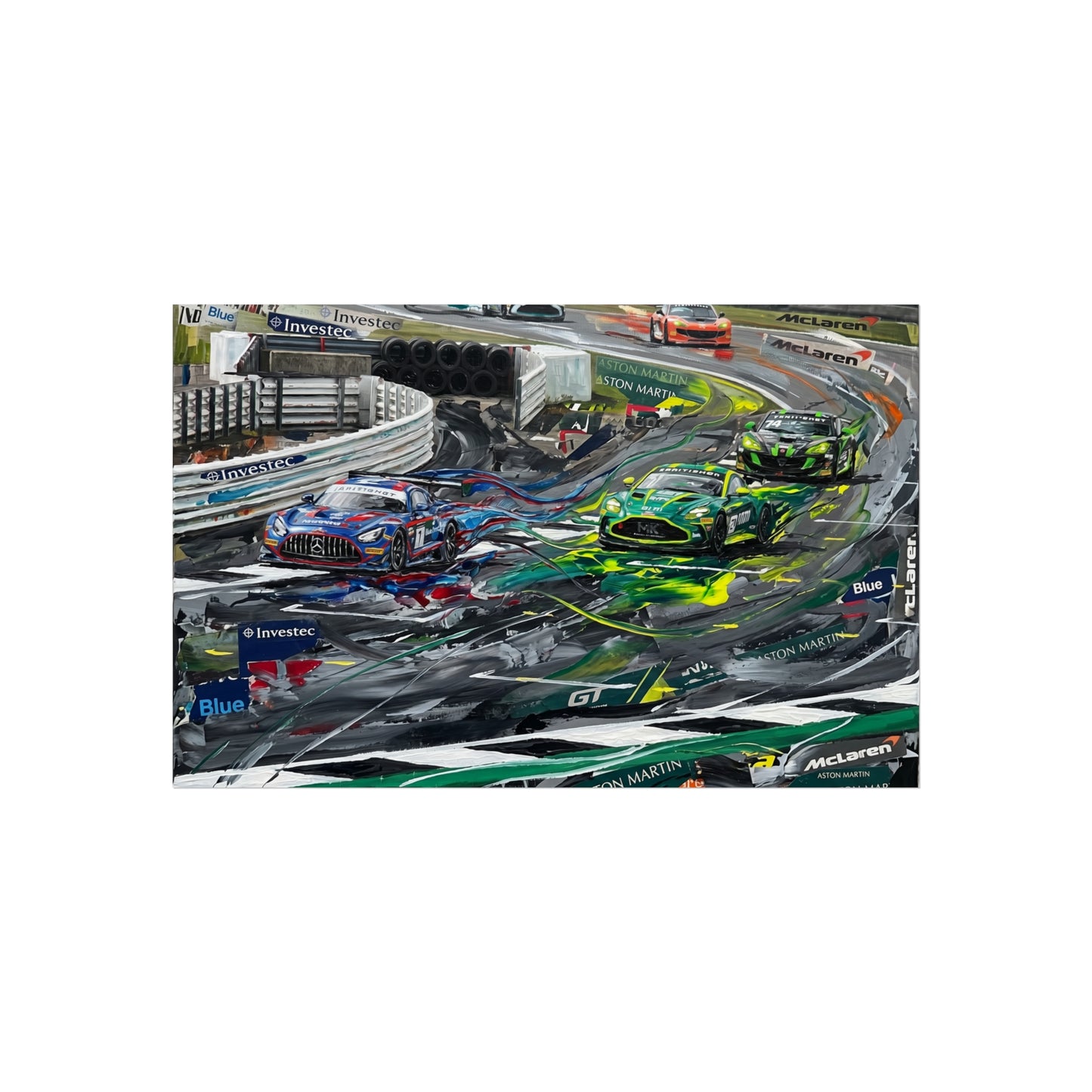 British GT Mercedes AMG Aston Martin Racing Fine Art Poster