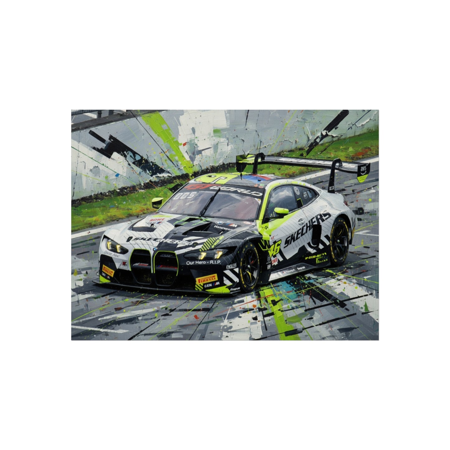 Valentino Rossi BMW M4 GT3 EVO Fine Art Poster