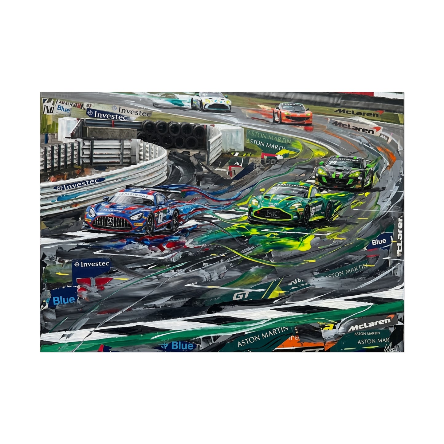 British GT Mercedes AMG Aston Martin Racing Fine Art Poster