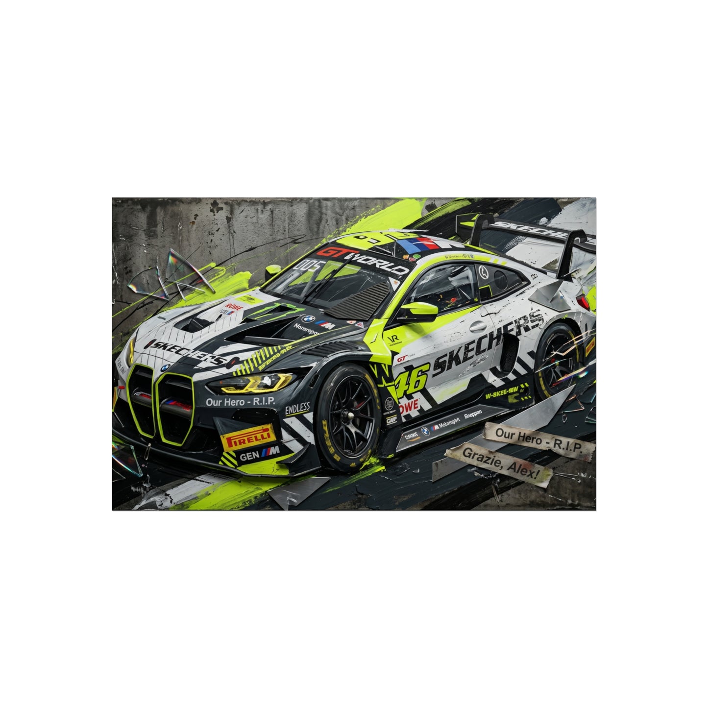 Valentino Rossi BMW M4 EVO GT World Challenge Europe Fine Art Poster