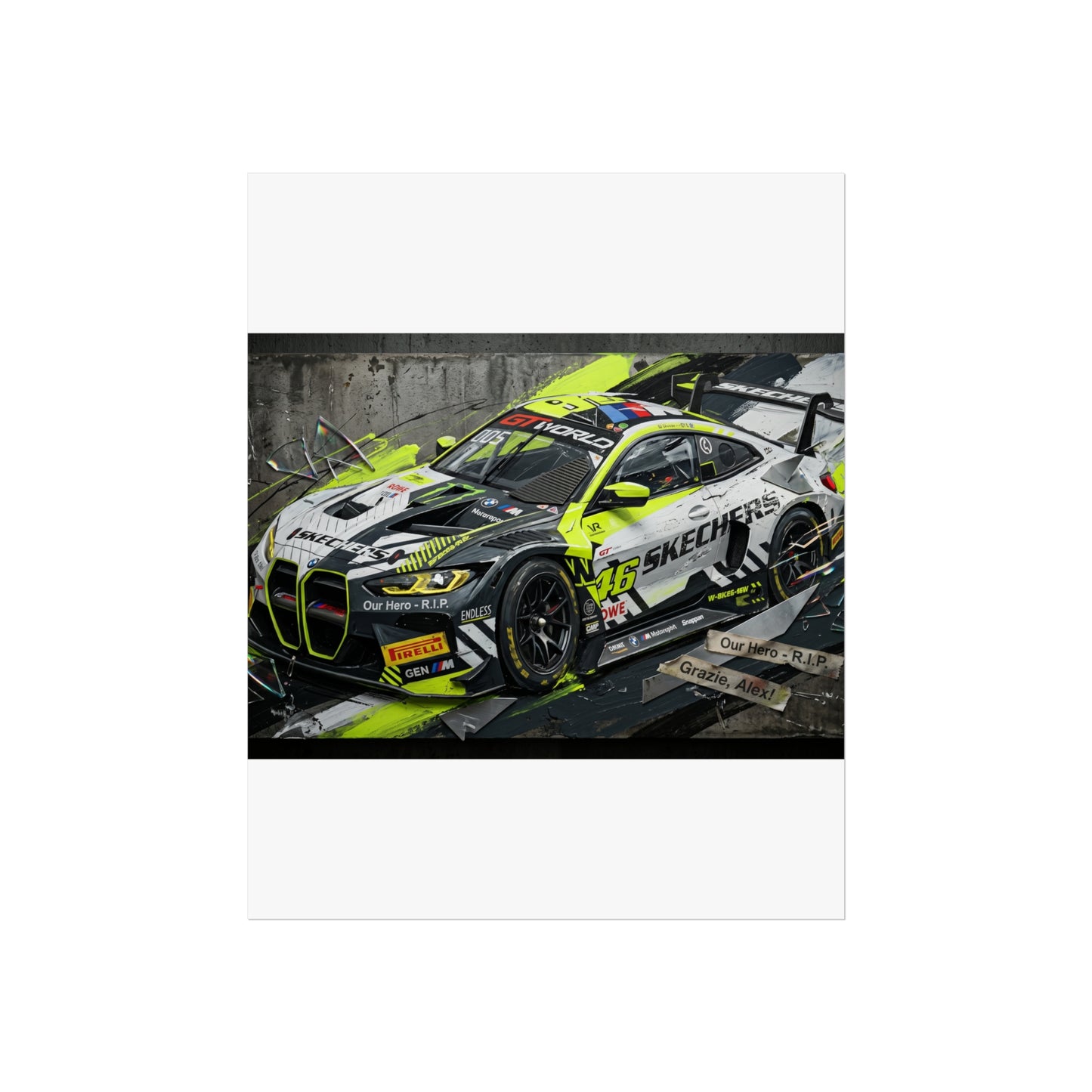 Valentino Rossi BMW M4 EVO GT World Challenge Europe Fine Art Poster
