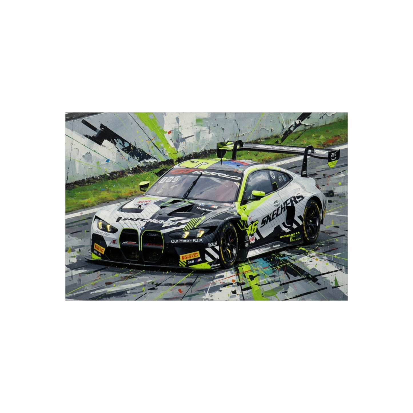 Valentino Rossi BMW M4 GT3 EVO Fine Art Poster