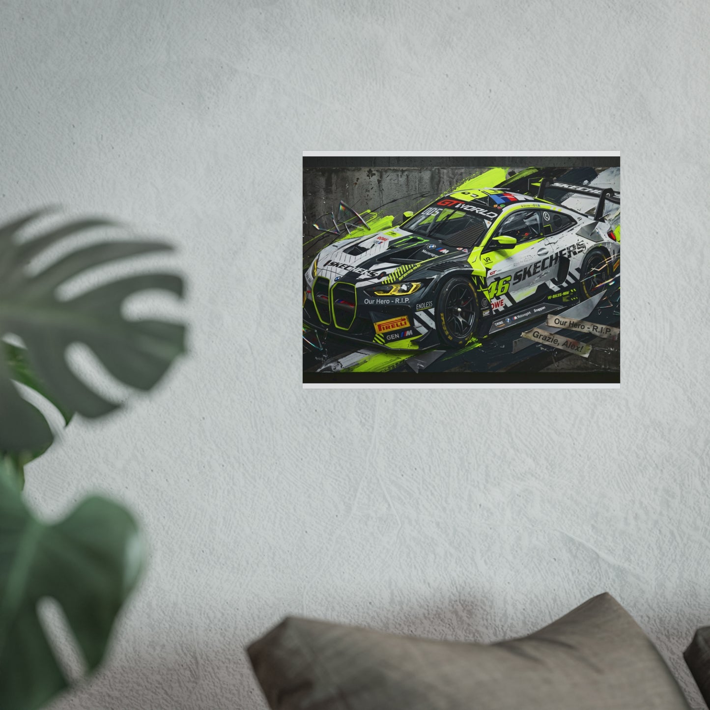 Valentino Rossi BMW M4 EVO GT World Challenge Europe Fine Art Poster