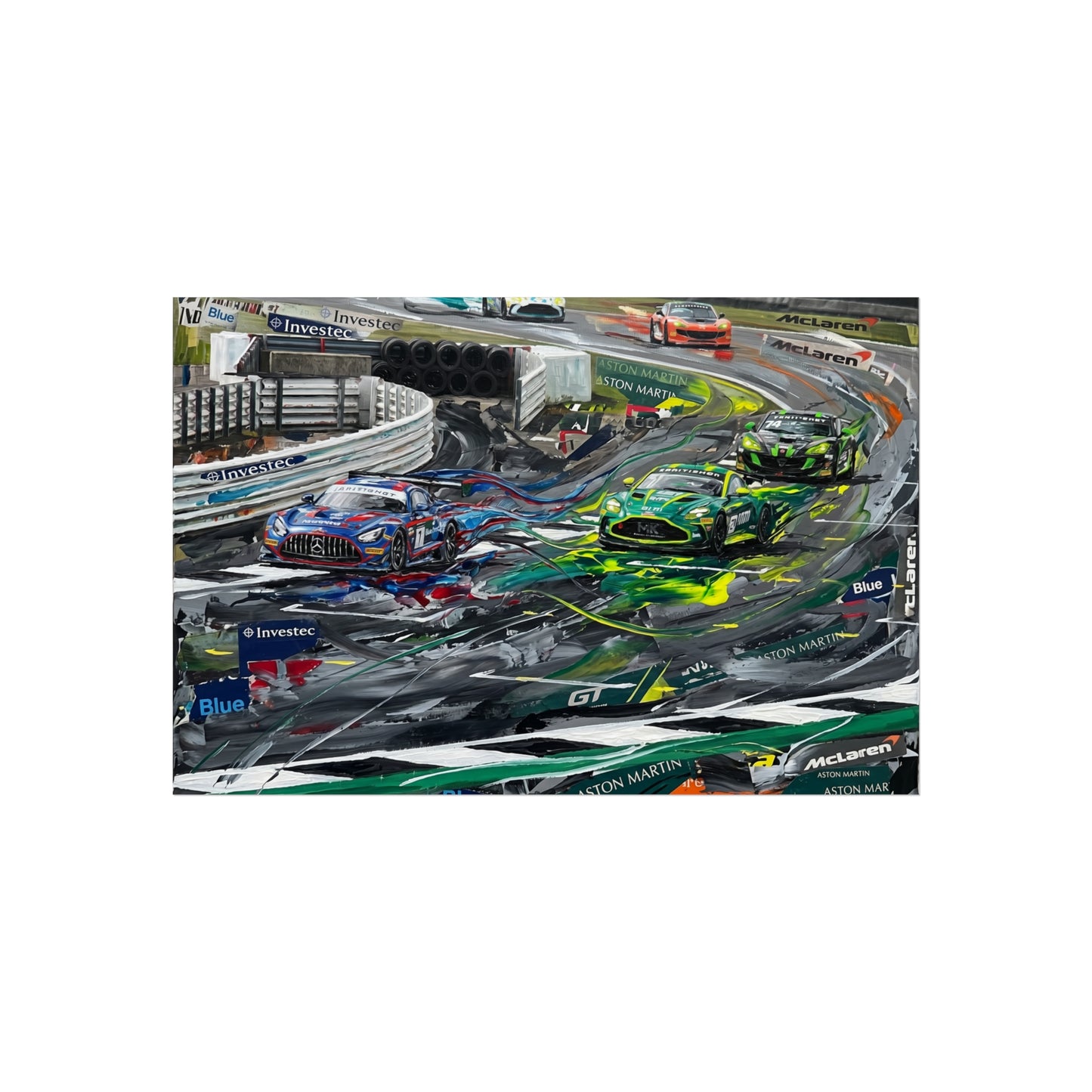 British GT Mercedes AMG Aston Martin Racing Fine Art Poster