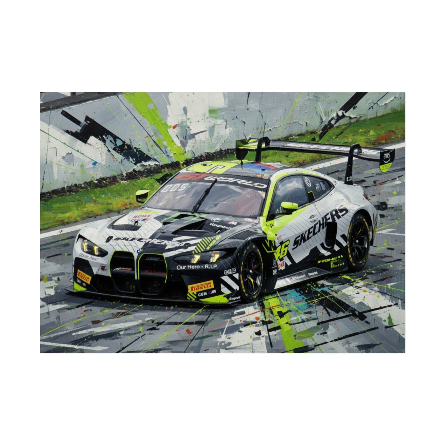 Valentino Rossi BMW M4 GT3 EVO Fine Art Poster