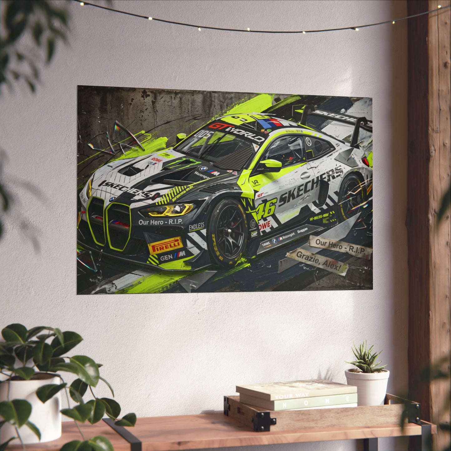Valentino Rossi BMW M4 EVO GT World Challenge Europe Fine Art Poster